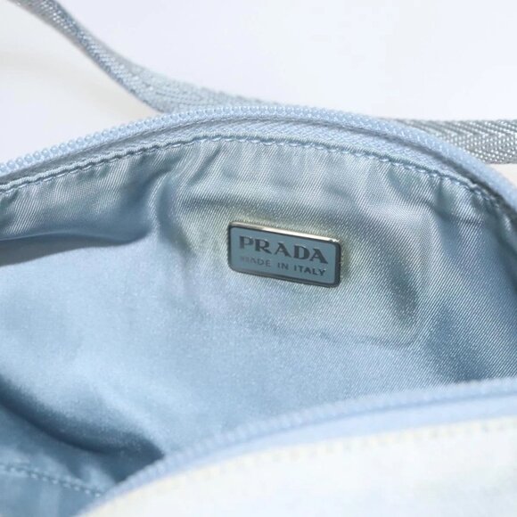 PRADA Sports Accessory Pouch Canvas Light Blue Silver - Picture 13 of 16